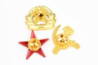 レプリカ ピンバッジ ソ連&赤色タイプ 3点セット 赤星 ソ連五芒星 鎌と槌