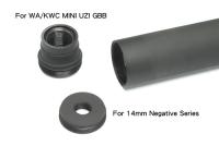 GUARDER製 WA/KWC MINI UZI対応 メタルサイレンサー 14mm逆アダプタ付