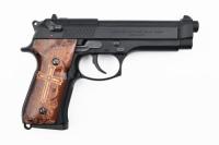 M92F エアガン対応 ベレッタ刻印 ウッド グリップパネル 詩篇144:1