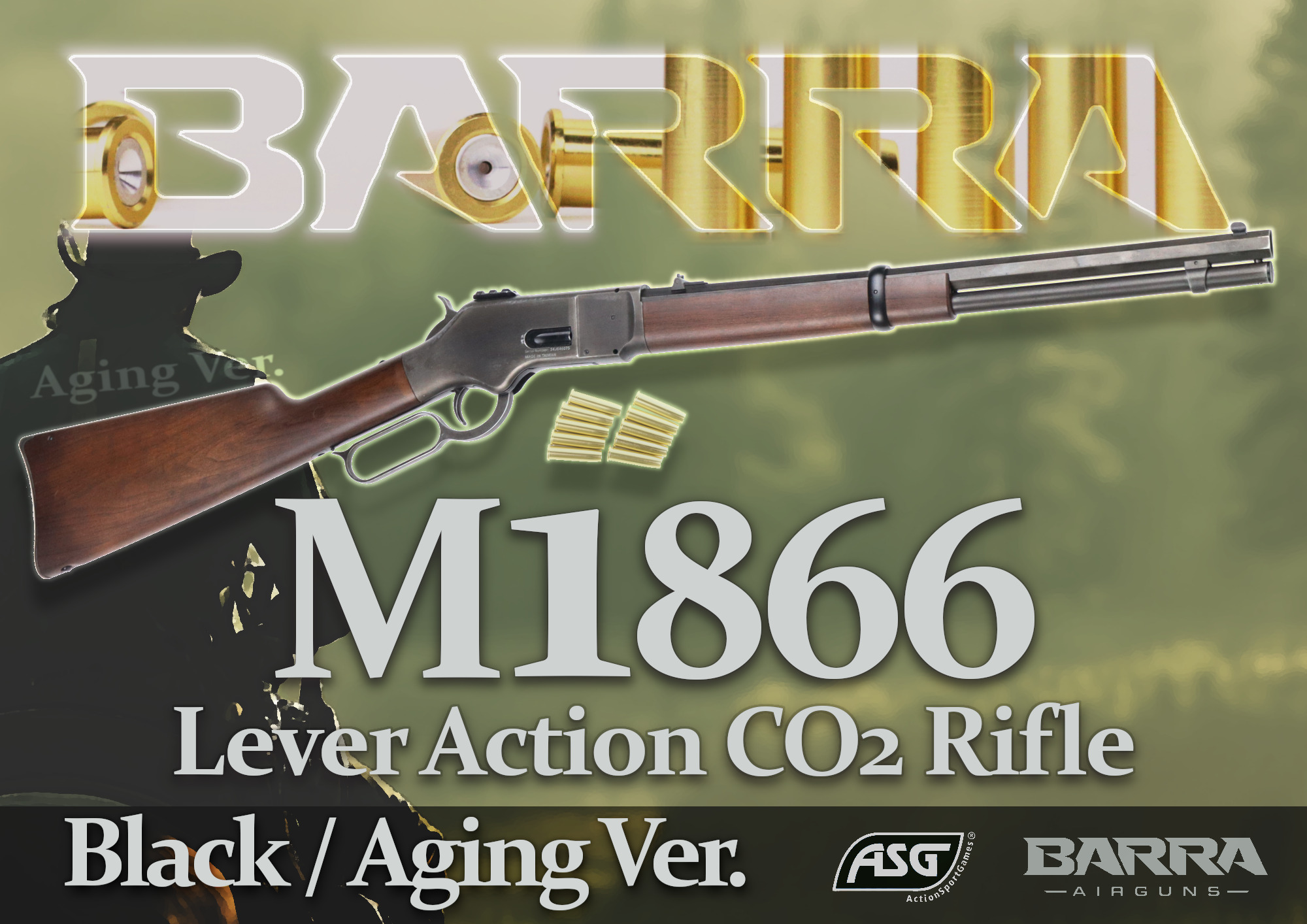 ウィンチェスターの初代リピーターライフルをカート式で！ASG/BARRA M1866！